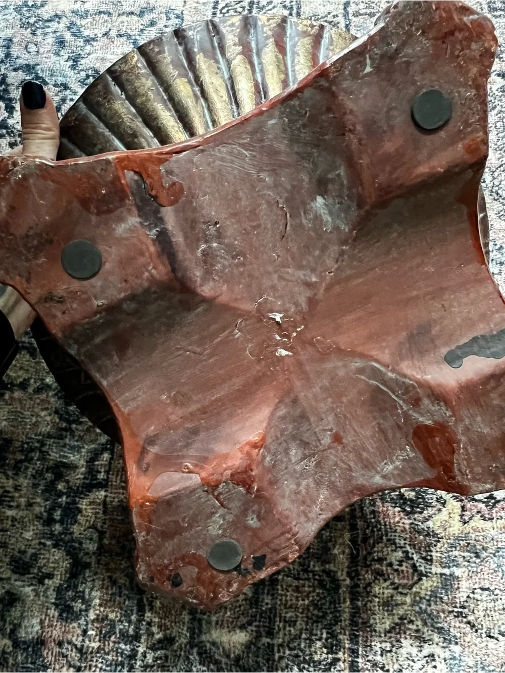 Antique-Style Decorative DistressedMetal Bowl